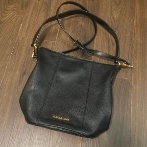 Michael Kors black leather bucket bag